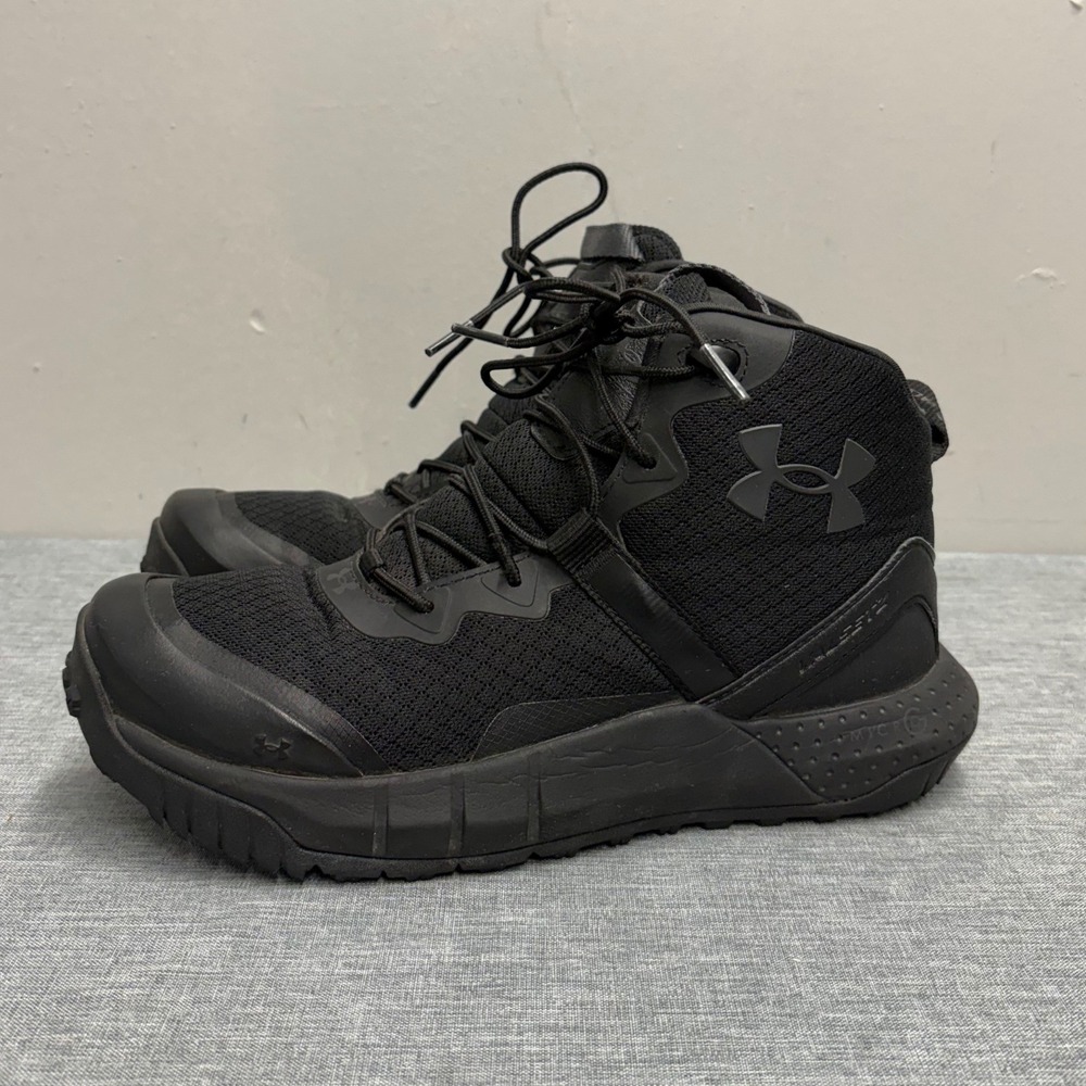 Under Armour Tactical Boots Women 7.5 Black Valsetz Micro G Mid Hiking Work T36